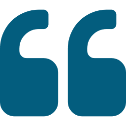 Blue quotation marks on a black background.