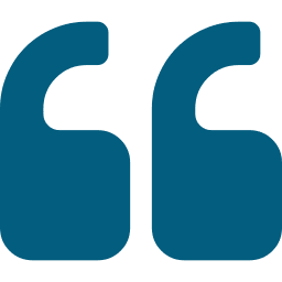 Blue quotation marks on a black background.